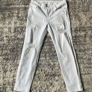 Vanilla Star White Ripped Jeans Mid-Rise Crop